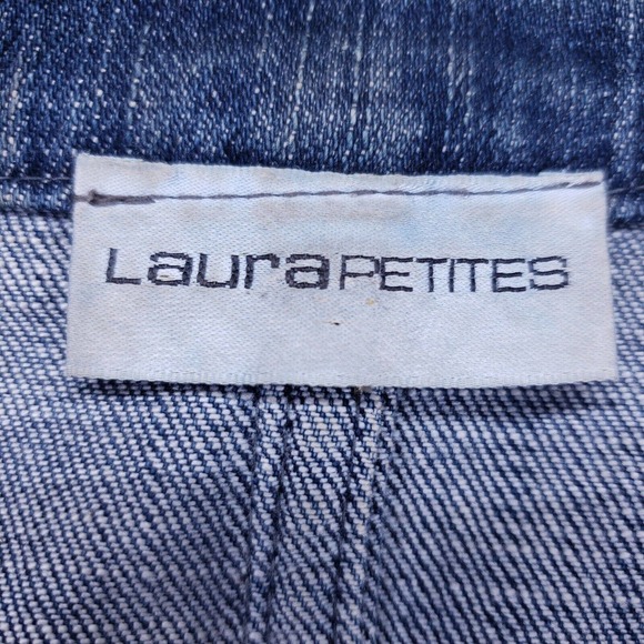 Laura Petites Button Up Blue Jean Jacket Womens size 12 Denim Casual Coat - Picture 8 of 8